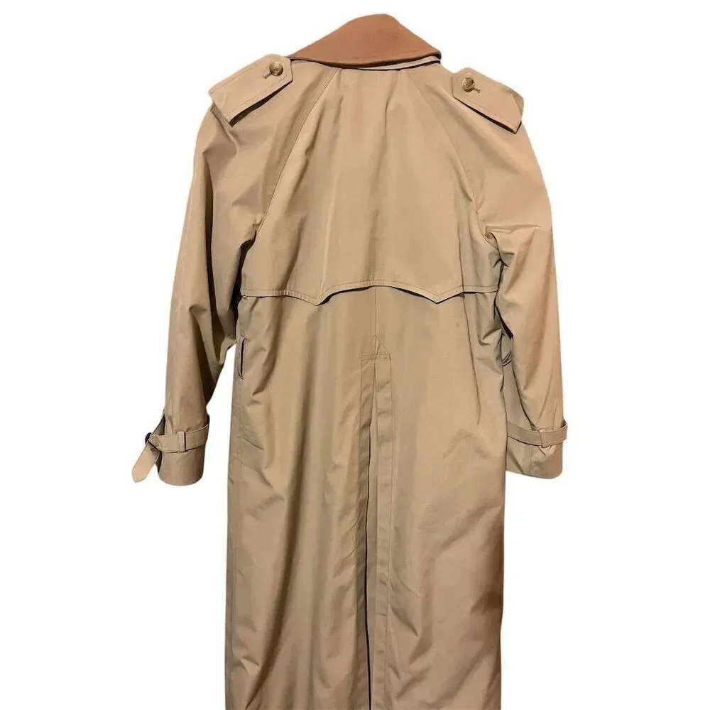 VTG Brooks Brothers women’s Beige Trench Coat Size M Double-Breasted Formal